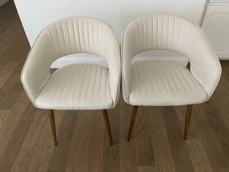 Beige Velvet Dining Chairs - Set of 2
