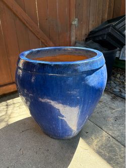 Large Blue Glazed Pot