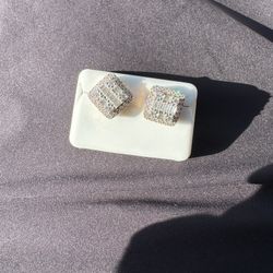 Rose Gold Vermeil plated 925 Silver moissanite 1 carat earrings