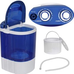 ZenStyle Mini Portable Single Tub Washing Machine - Compact 2-IN-1 Design 5.7lbs Capacity Semi-Automatic Washer with Timer Control Spin Cycle Basket, 