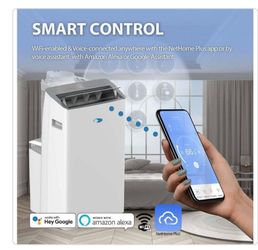 Whynter Nex 10,000 (DOE) BTU Inverter Portable Air Conditioner Cools 500 sq. ft. with Dehumidifier, and Wifi Enabled in White