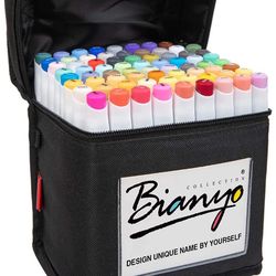 Classic Series Alcohol-Based Dual Tip Art Markers（Set of 72,Travel Case with a Designable Card)