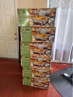 Winco Get-A-Grip 8 Quart Full-Size Chafer, Stainless Steel