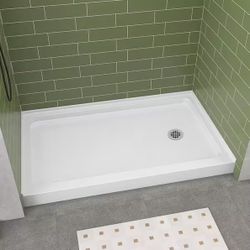 SB6036R 60 in. L x 36 in. W Single Threshold Alcove Shower Pan Base with Right Drain