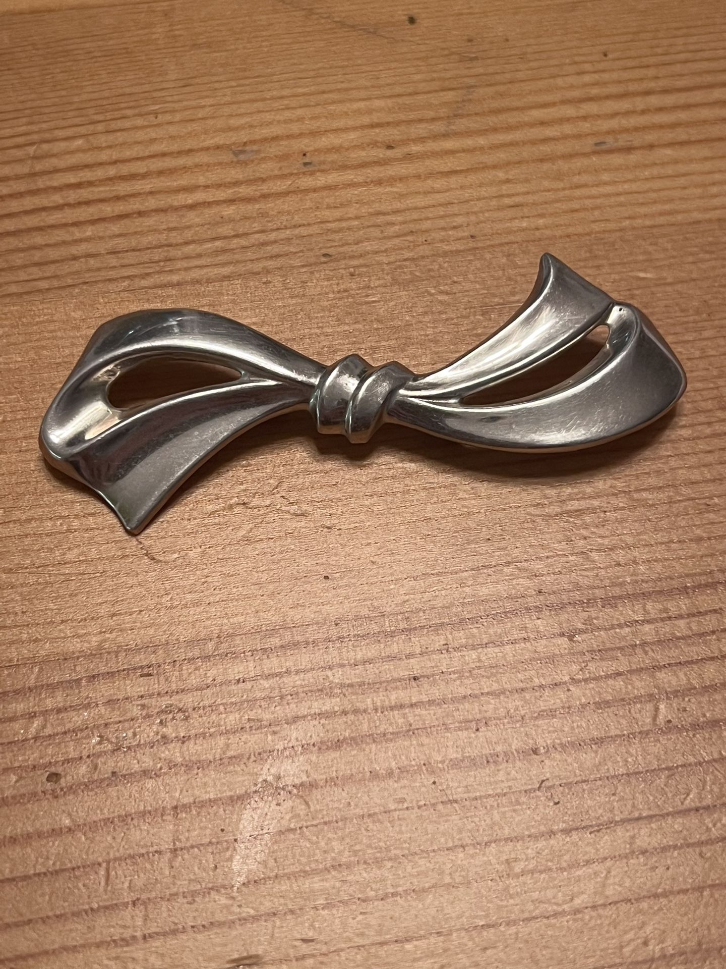 Sterling Silver BOW Pin Brooch Signed M
