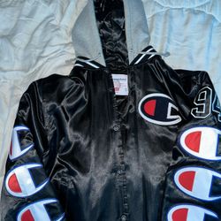 Supreme x Champion Varsity Hoodie Black Medium
