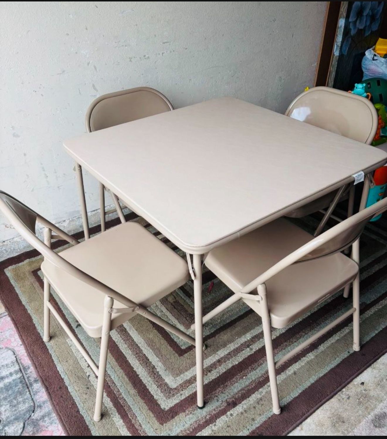 Folding card table with chairs 