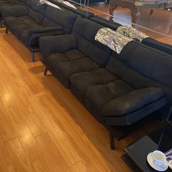 2 Small Black  Couches $175.00 Both 