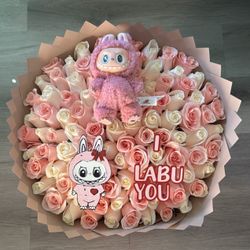 Labubu Ramo Buchon Rose Lilly Mixed Bouquets Graduation Birthday Anniversary Gifts 