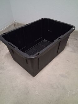 Large Black Plastic Storage Tote Bin