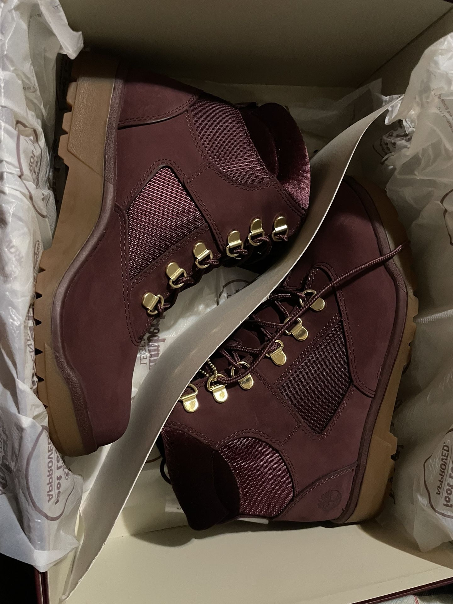 Timberlands the Legends collection Volume IX burgundy suede