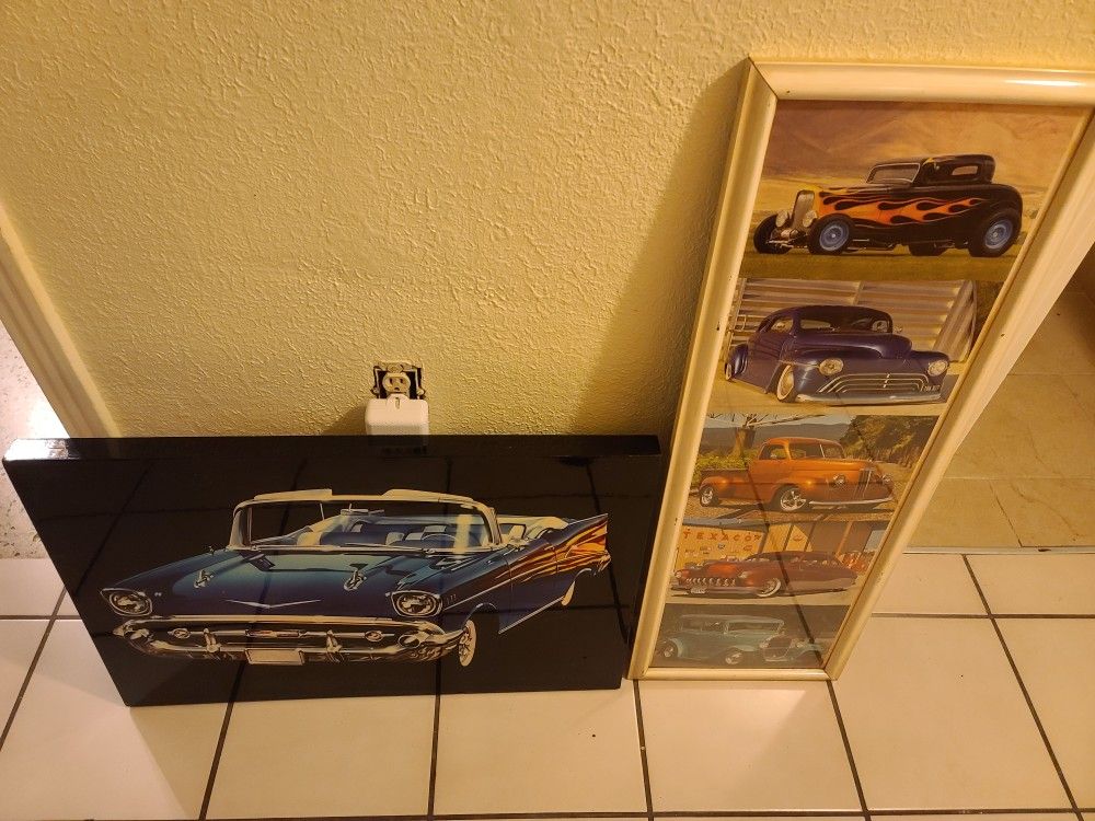 Classics Cars Pictures And Lady With A Beer Collectibles & Art