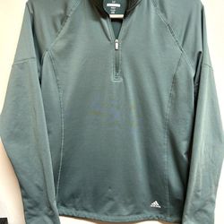 ADIDAS-Women’s Green Quarter Zip Fleece Lined Pullover Athletic Jacket/Size M