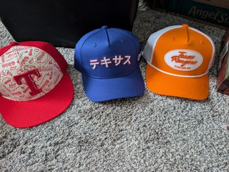3 Texas Rangers Hat  Japan Heritage Night Whataburger Night & Glizzy Night