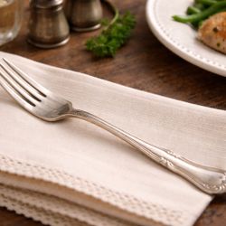 Gorham Korea 1950s Valcourt Silverplate Replacement Dinner Fork, 8” 