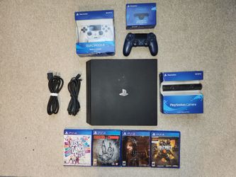 (USED) Playstation 4 Pro 1TB w/ Accessories and 4 Games