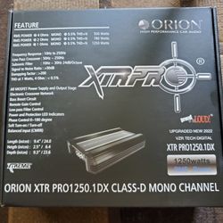 Orion XTRPRO 1250.1DX Amplifier 