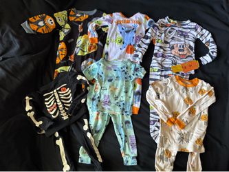 2T Halloween Pajama Bundle – Disney, Skeleton & Monster PJs
