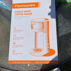 Single Serve Coffee Maker for K Cup and Ground Coffee, 6 to 14 Oz Brew Sizes, Fits Travel Mug, Mini One Cup Coffee Maker with Self-cleaning