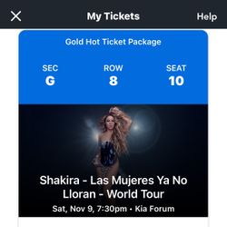 Shakira Concert Tix 