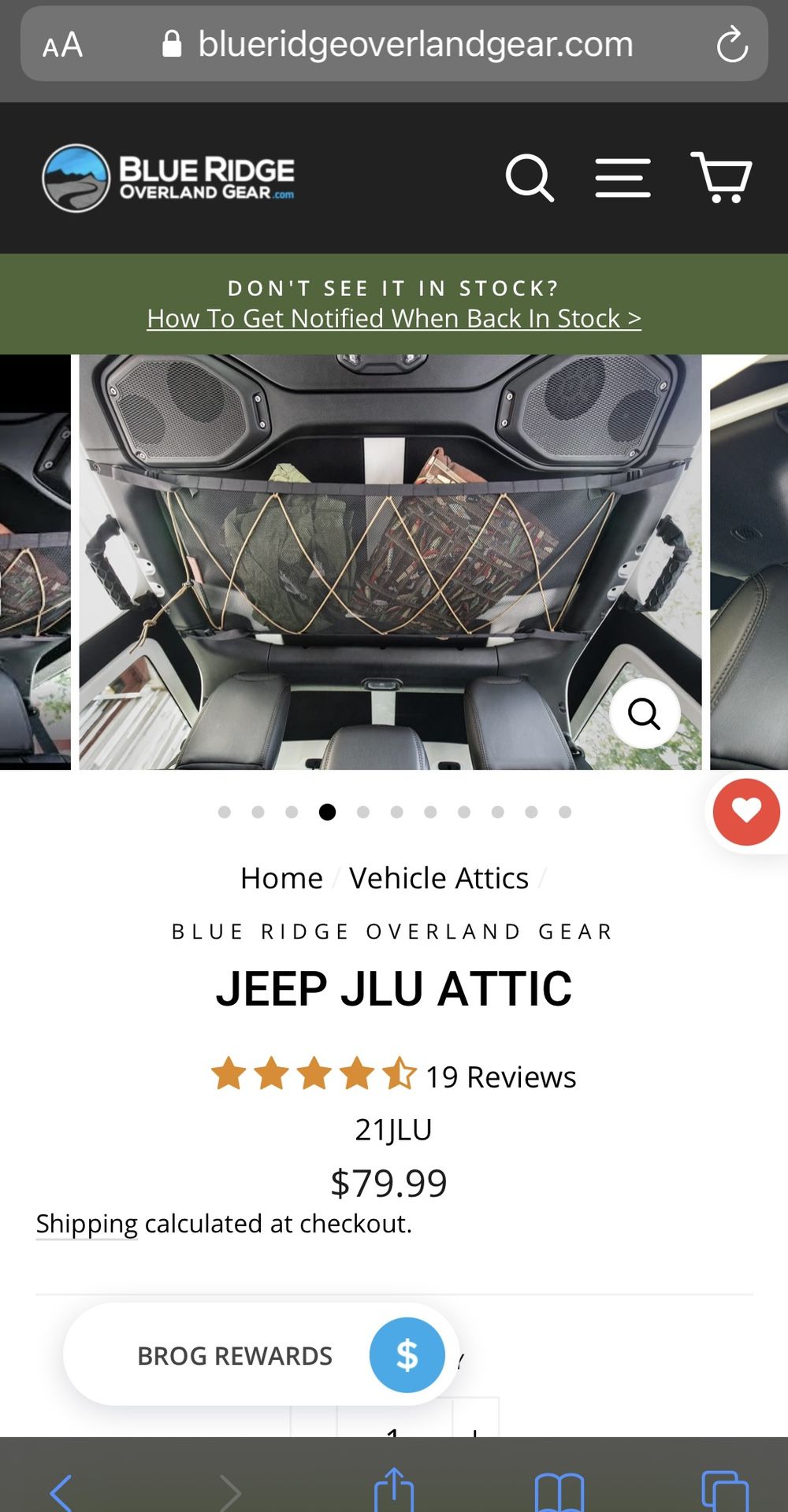 Jeep Wrangler JL 2018-2021 Attic Storage System Net
