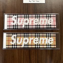 Supreme Burberry Stickers Complete Set Of 2 Tan And Pink