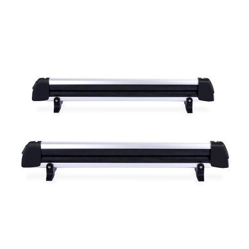 33'' Aluminum Universal Ski Roof Rack Fits 6 Pairs Skis or 4 Snowboards, Ski Roof Carrier Fit Most Vehicles Equipped Cross Bars