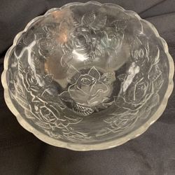Mikasa Lead Crystal Rose Bowl, Vintage
