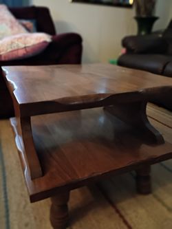 Solid Wood Two-Tier Coffee Table