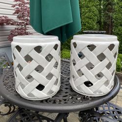 Ceramic Garden/Plant stools (2)