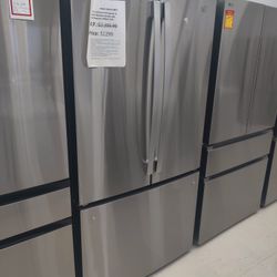 New GE 
27 cu. ft. French Door Refrigerator in Fingerprint Resistant Stainless with Internal Dispens