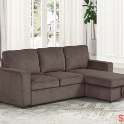 Corduroy Sectional Sleeper With Storage