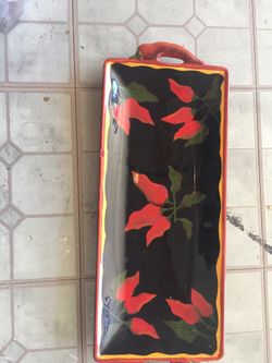 Brand new Hand painted Clay Art tray