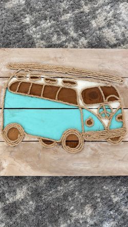 Turquoise Surf Van Beach Wall Art