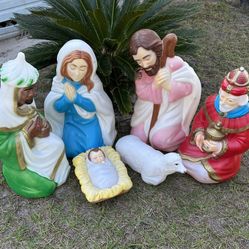Christmas Blow Molds Including Baby Jesus