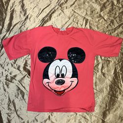 Disney x Abercrombie & fitch Adult Size Small Mickey Mouse glitter sequin print