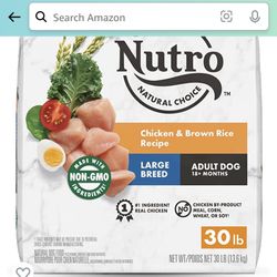 NUTRO NATURAL CHOICE Large Breed Adult Dry Dog Food, Chicken & Brown Rice Recipe Dog Kibble 2 30 lb. Bag