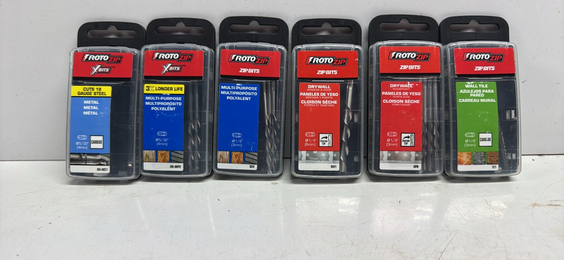 6 Pks. Roto Zip Bits New. $30 Takes All. Must Pick Up