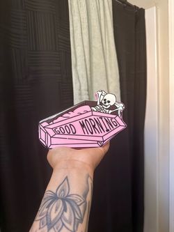 Pink coffin decoration