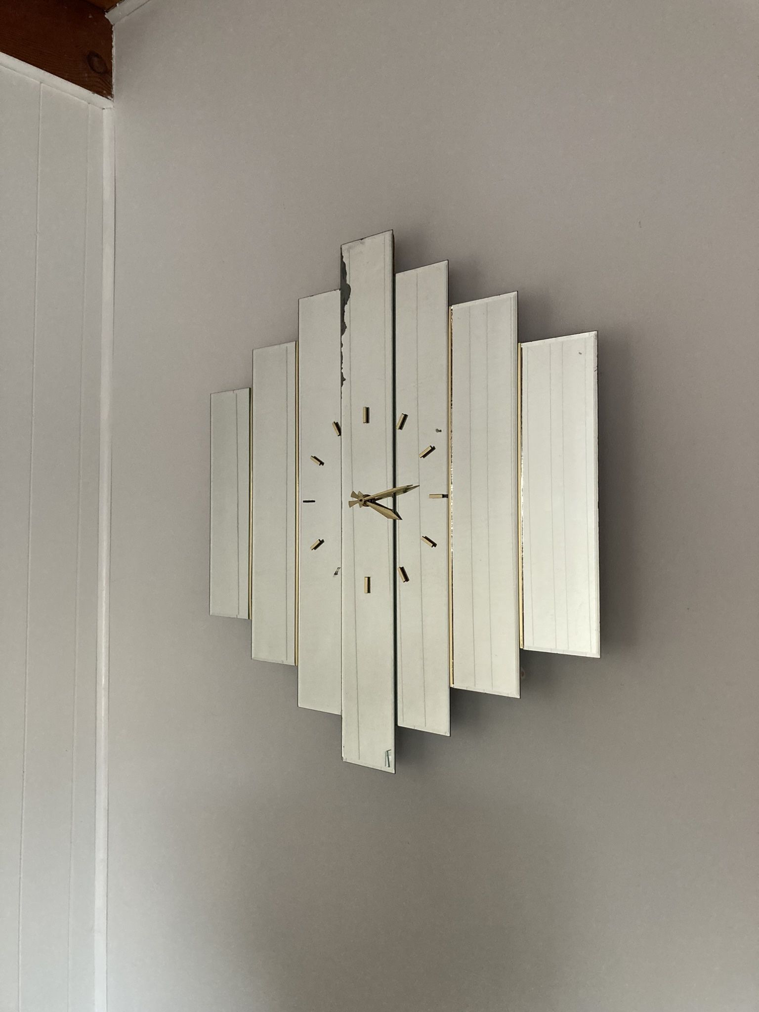 Vintage Glass Mirror Wall Clock