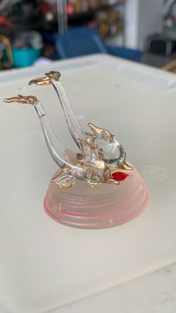 Crystal dolphins figurine