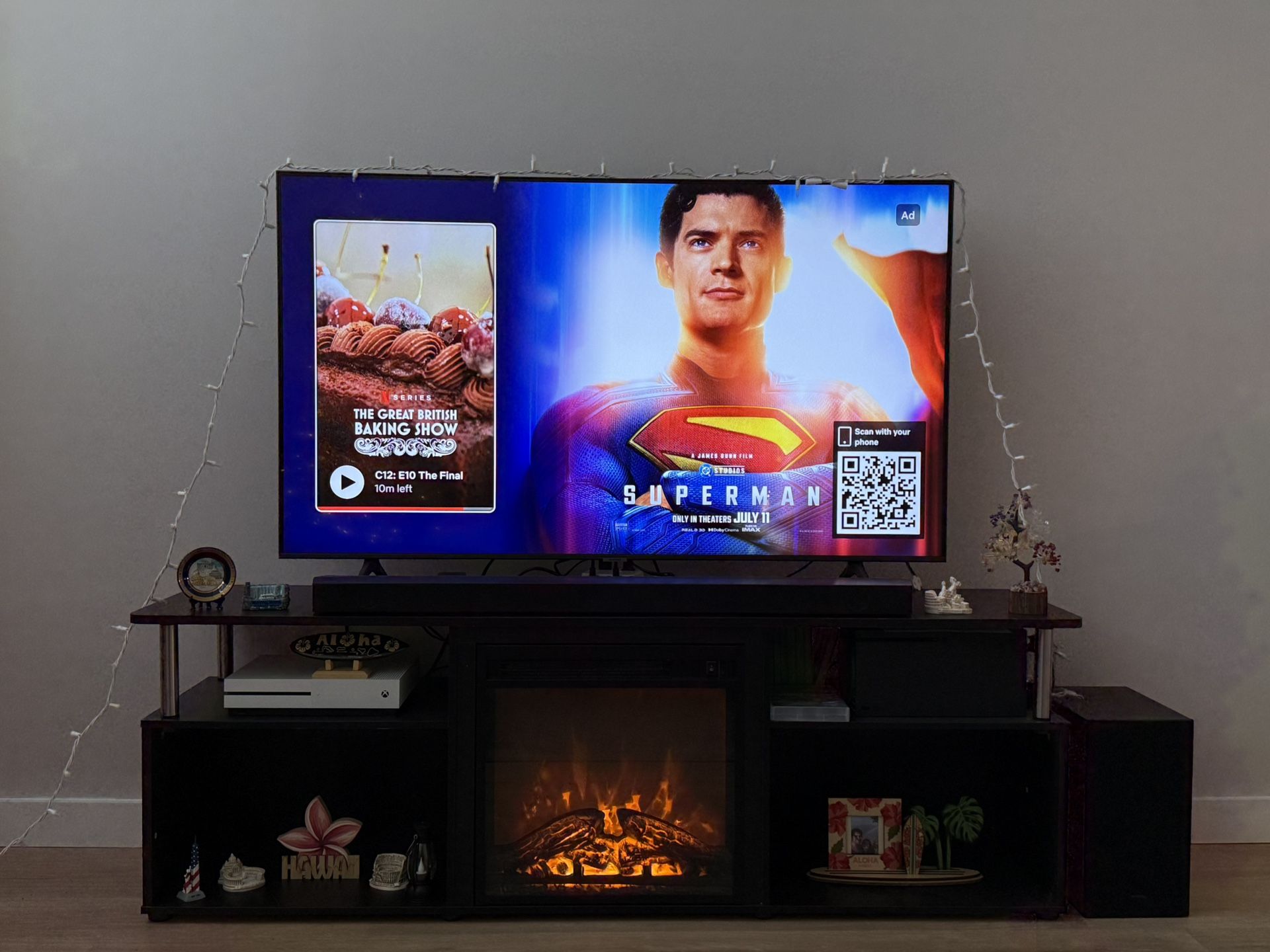 Entertainment center with Fireplace