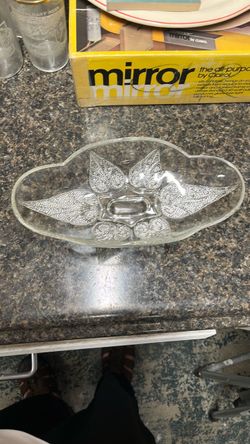 Vintage Clear Glass Divided Relish Dish