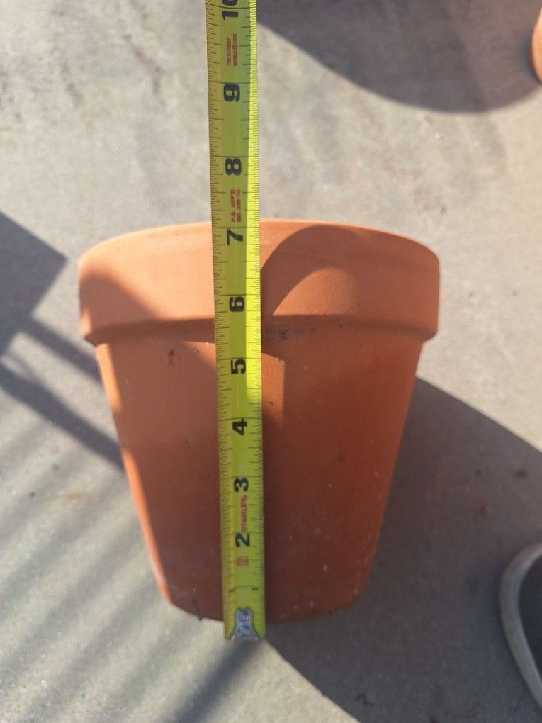 Red Clay Pots For Plants 7" Deep