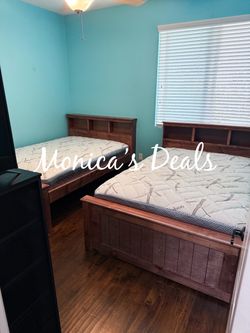 2 Full Solid Wood Beds With Mattresses $840
