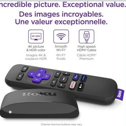 Roku Express 4K 2022 | Streaming Media Player HD/4K/HDR with Smooth Wireless Streaming and Roku Simple Remote with TV Controls, Includes Premium HDMI 