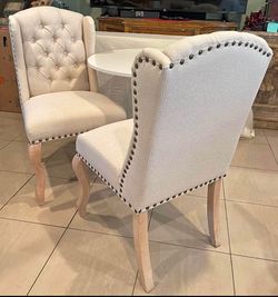 2 Tufted Wingback Chairs (Only)