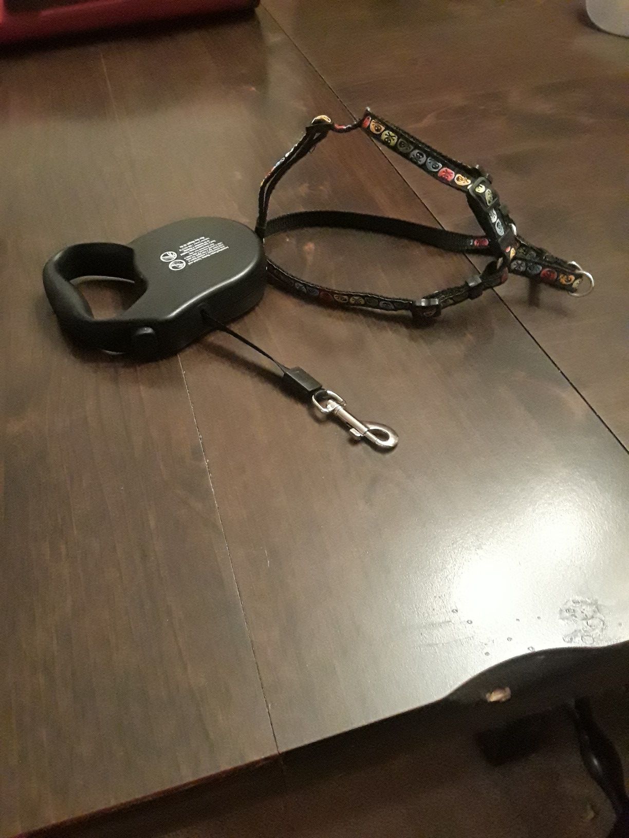 Retractable dog leash and harness