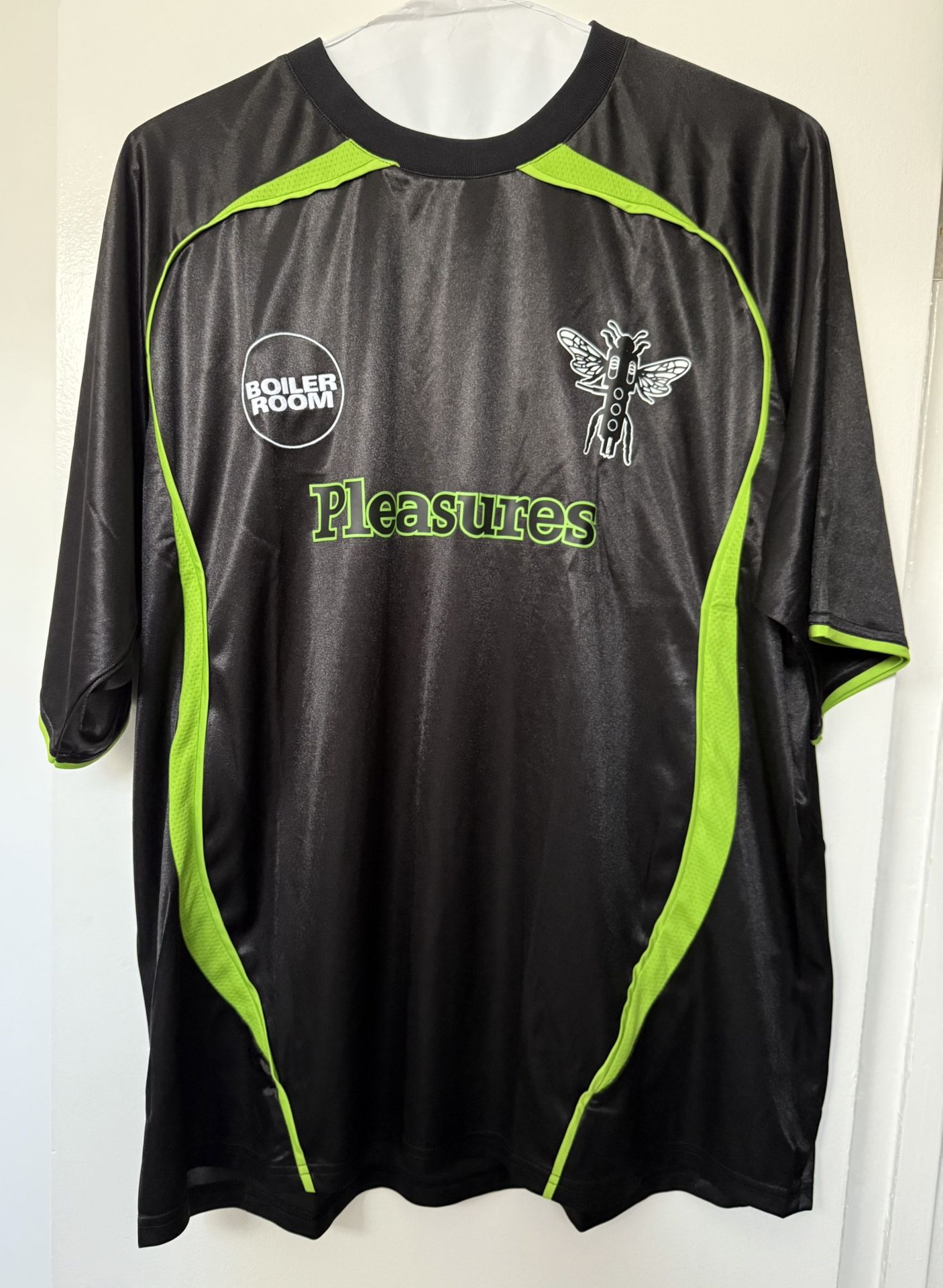 Boiler Room x Pleasures Aqua Football Jersey Black – XL – Rare Collab Streetwear