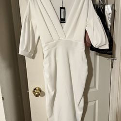 Boohoo Maternity Dress ( White)